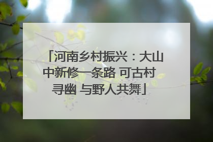 河南乡村振兴：大山中新修一条路 可古村寻幽 与野人共舞