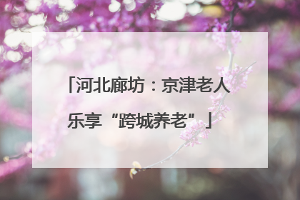 河北廊坊：京津老人乐享“跨城养老”