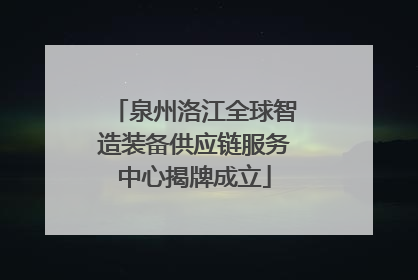 泉州洛江全球智造装备供应链服务中心揭牌成立