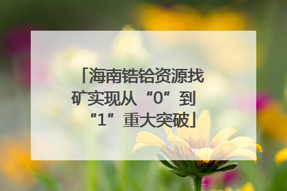 海南锆铪资源找矿实现从“0”到“1”重大突破