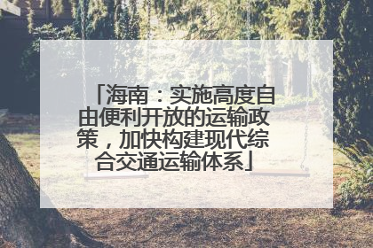 海南：实施高度自由便利开放的运输政策，加快构建现代综合交通运输体系