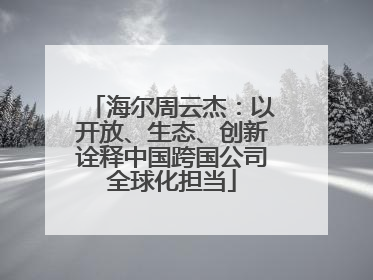 海尔周云杰：以开放、生态、创新诠释中国跨国公司全球化担当