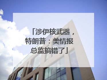 涉伊核武器，特朗普：美情报总监搞错了
