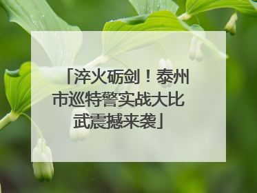 淬火砺剑！泰州市巡特警实战大比武震撼来袭