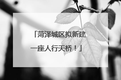 菏泽城区拟新建一座人行天桥！