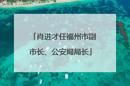 肖进才任福州市副市长、公安局局长