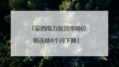 蒙西电力现货市场价格连续4个月下降
