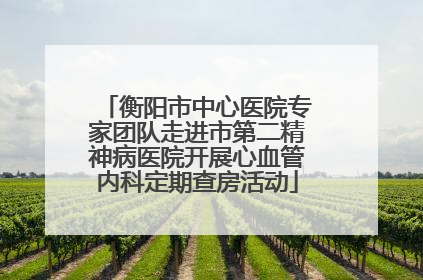 衡阳市中心医院专家团队走进市第二精神病医院开展心血管内科定期查房活动