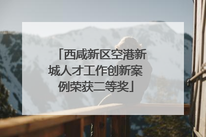 西咸新区空港新城人才工作创新案例荣获二等奖