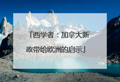 西学者：加拿大新政带给欧洲的启示