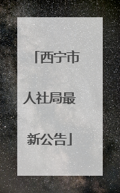 西宁市人社局最新公告