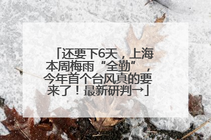 还要下6天，上海本周梅雨“全勤”，今年首个台风真的要来了！最新研判→