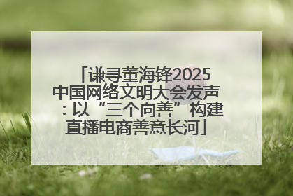 谦寻董海锋2025中国网络文明大会发声：以“三个向善”构建直播电商善意长河
