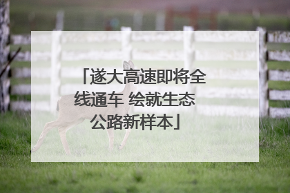 遂大高速即将全线通车 绘就生态公路新样本