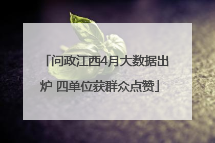 问政江西4月大数据出炉 四单位获群众点赞