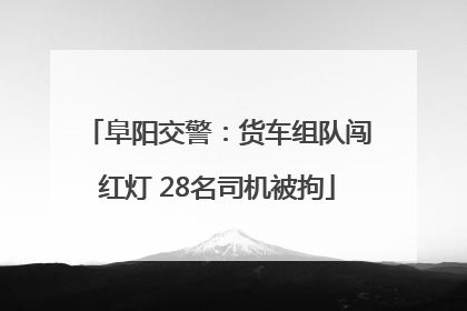 阜阳交警：货车组队闯红灯 28名司机被拘