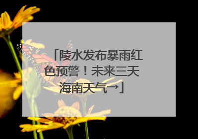 陵水发布暴雨红色预警！未来三天海南天气→