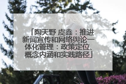 陶天野 虞鑫：推进新闻宣传和网络舆论一体化管理：政策定位、概念内涵和实践路径