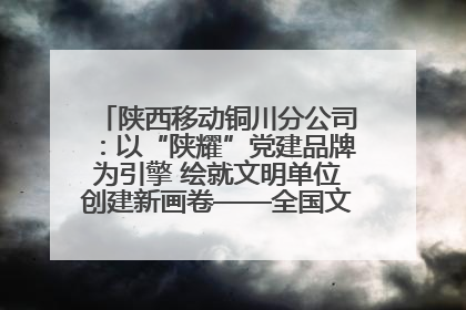 陕西移动铜川分公司：以“陕耀”党建品牌为引擎 绘就文明单位创建新画卷——全国文明单位创建纪实