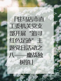 驻马店市直工委机关党支部开展“追寻红色足迹”主题党日活动之八——鏖战独树镇