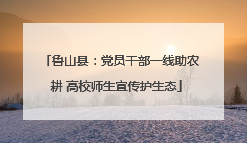 鲁山县：党员干部一线助农耕 高校师生宣传护生态