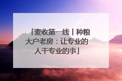 麦收第一线丨种粮大户老房：让专业的人干专业的事