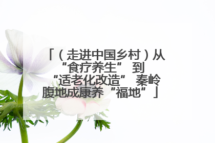 （走进中国乡村）从 “食疗养生” 到 “适老化改造” 秦岭腹地成康养“福地”