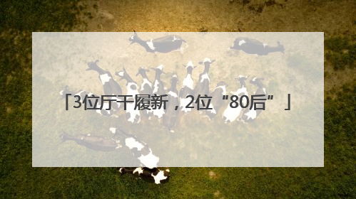3位厅干履新，2位“80后”