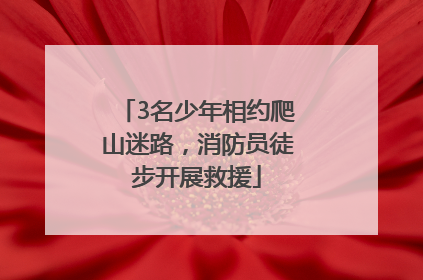 3名少年相约爬山迷路，消防员徒步开展救援