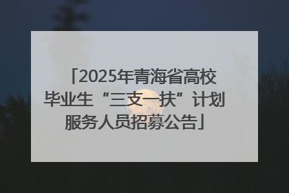 2025年青海省高校毕业生“三支一扶”计划服务人员招募公告