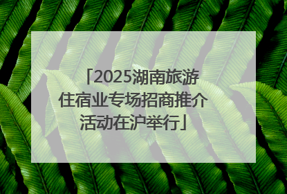 2025湖南旅游住宿业专场招商推介活动在沪举行