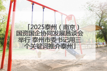 2025泰州（南京）国资国企协同发展恳谈会举行 泰州市委书记用三个关键词推介泰州