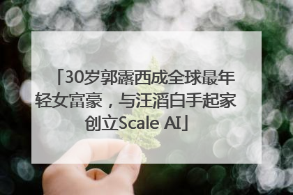 30岁郭露西成全球最年轻女富豪，与汪滔白手起家创立Scale AI