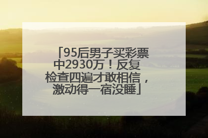 95后男子买彩票中2930万！反复检查四遍才敢相信，激动得一宿没睡